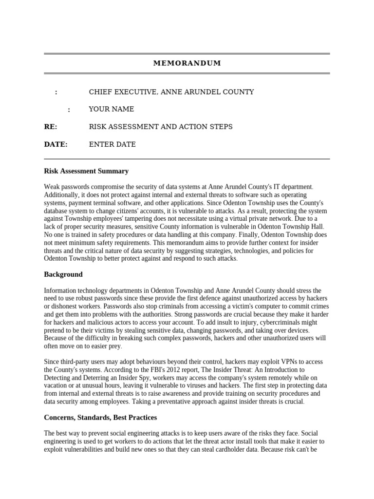 Memo | PDF | Security | Computer Security