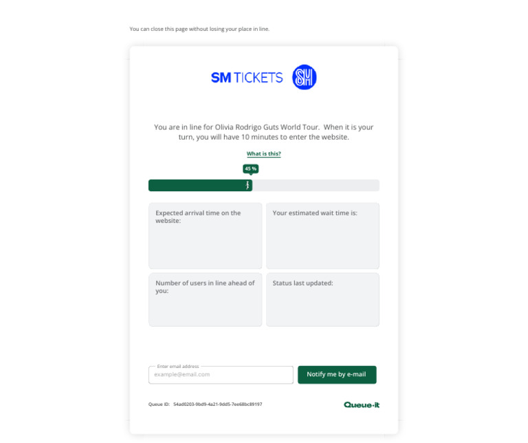 Olivia Rodrigo Guts Tour Queue Status | PDF