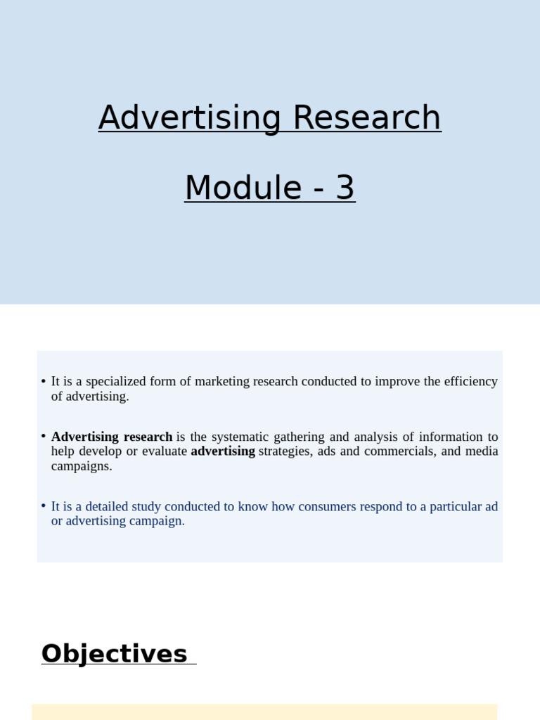 Module 3 Advertising Research | PDF | Advertising | Target Audience