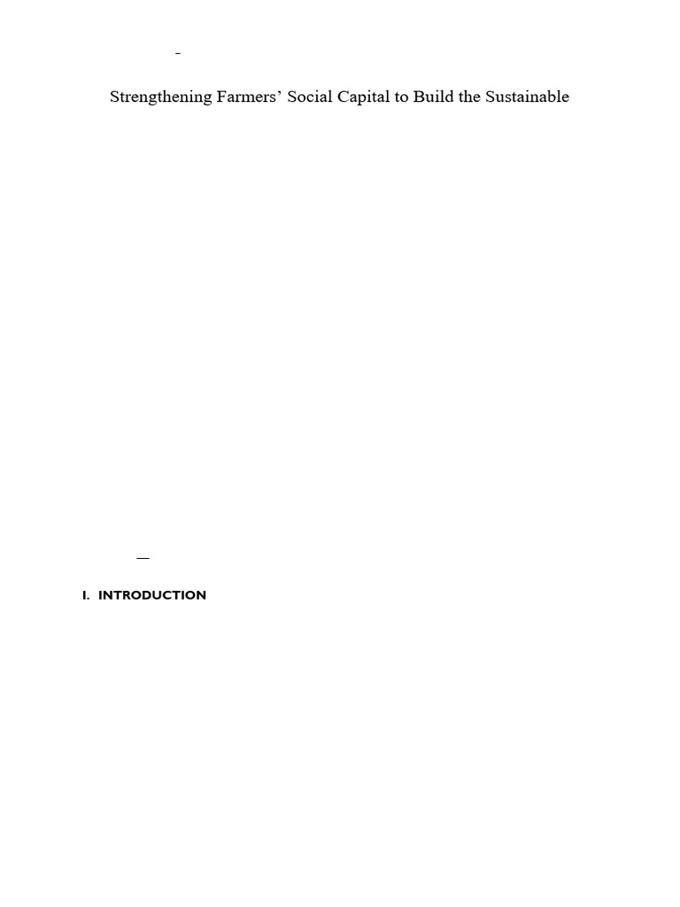 Strengthening Social Capital for Sustainable Agriculture | PDF | Social ...