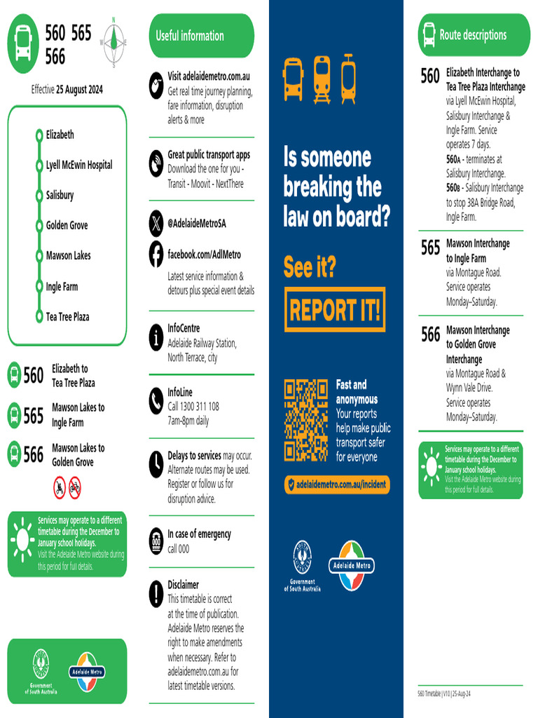 560 Bus Timetable to Elizabeth | PDF | Public Services | Bus Transport