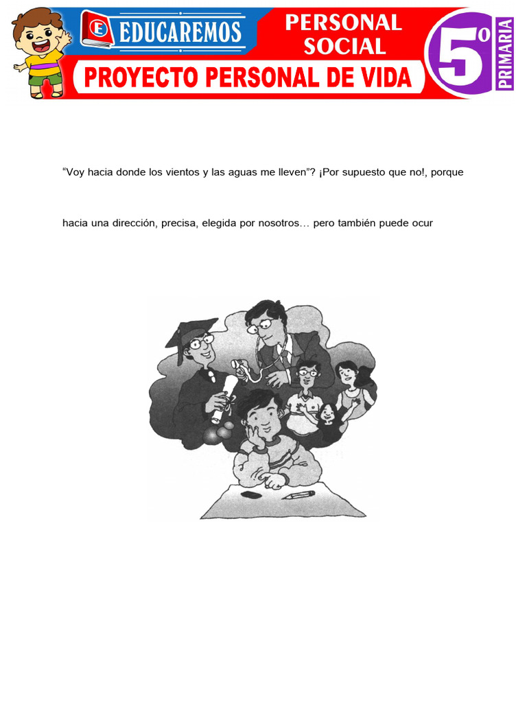 Proyecto de Vida para Quinto de Primaria | PDF