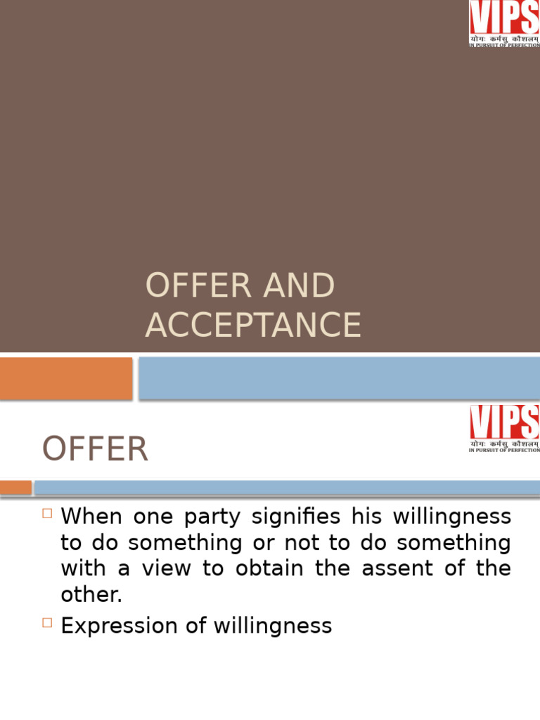 Understanding Offer and Acceptance Rules | PDF | Offer And Acceptance ...