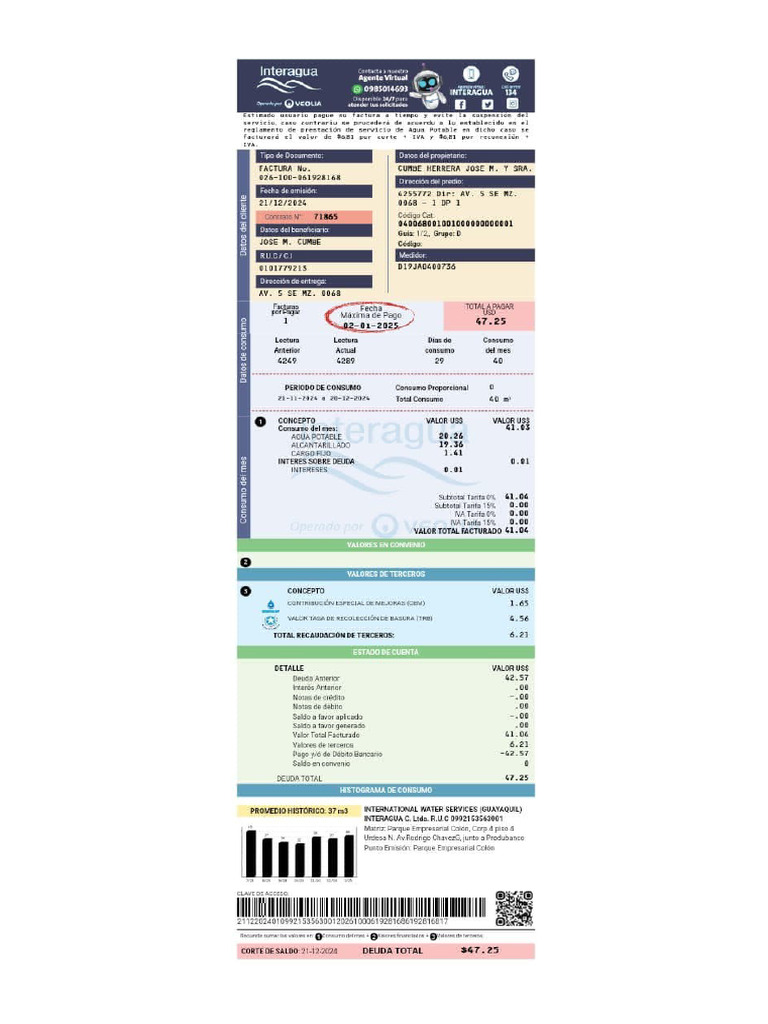 Planilla de Servicios Básicos | PDF