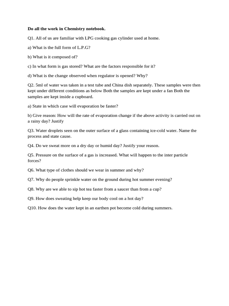 Chemistry assignment pdf