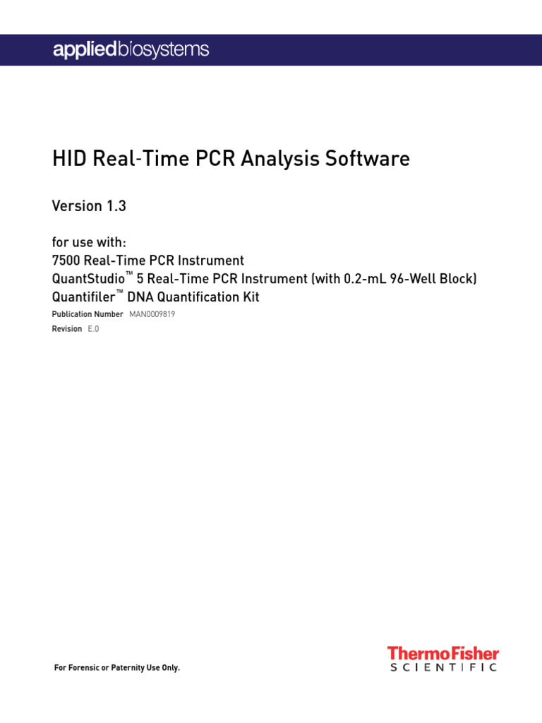 MAN0009819 HID PCRAnalysisSoftware UG | PDF | Polymerase Chain Reaction ...