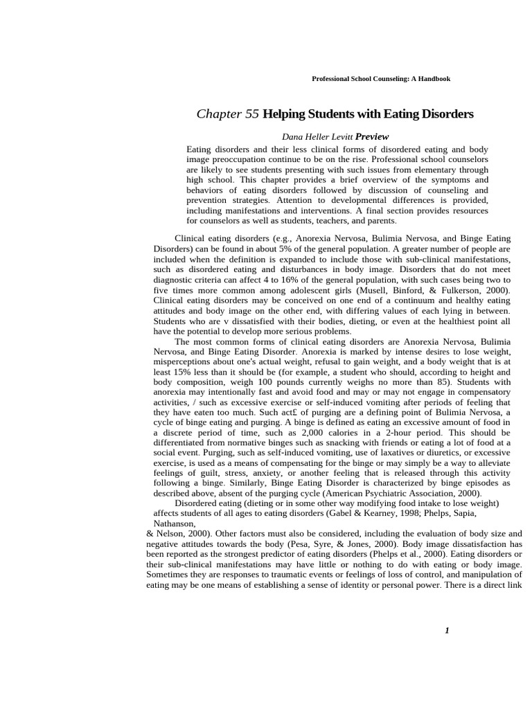 Counseling Strategies for Eating Disorders | PDF | Eating Disorder ...