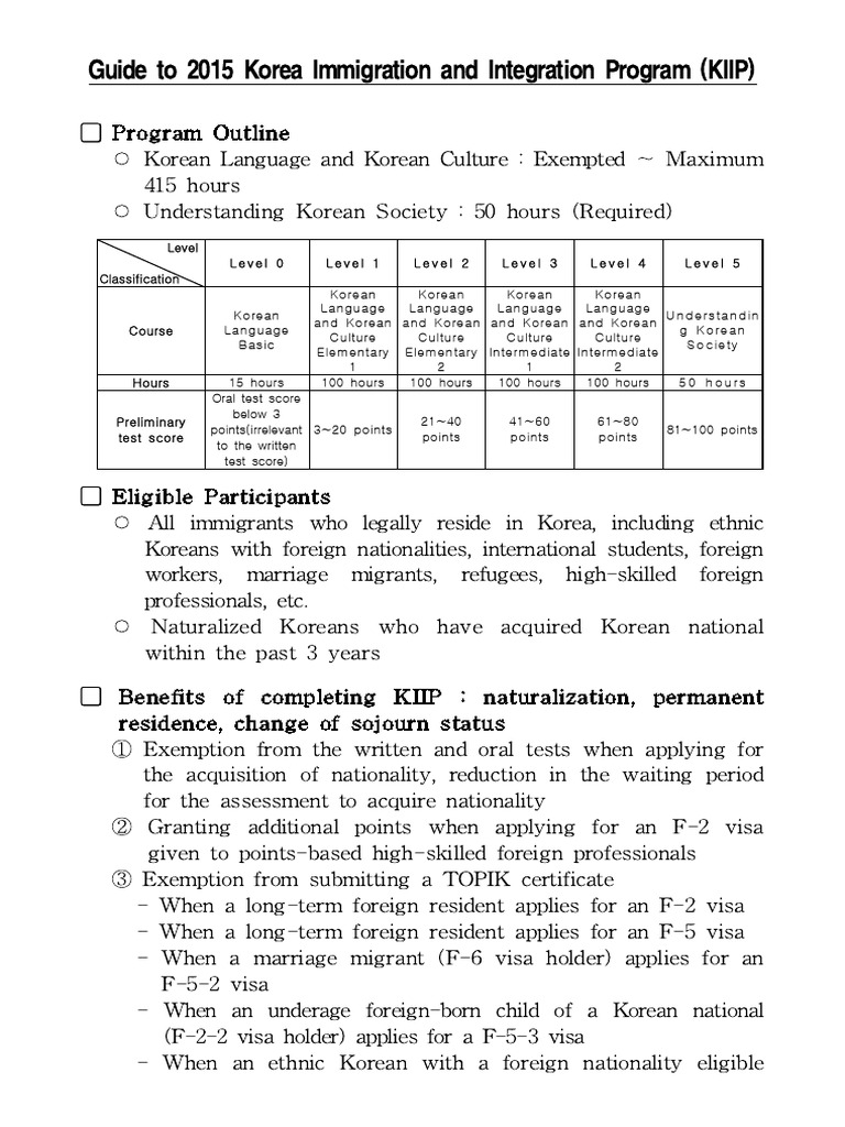2015 Kiip Program Info | PDF | Travel Visa | Naturalization