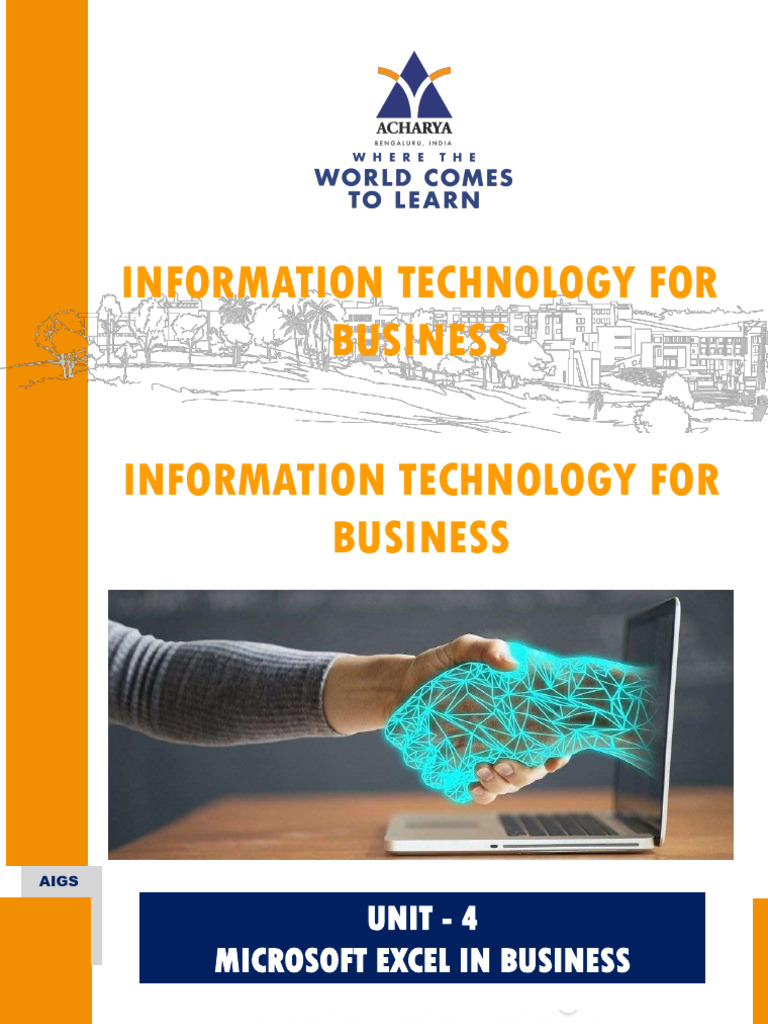 Information Technology For Business - Unit 4 | PDF | Microsoft Excel ...