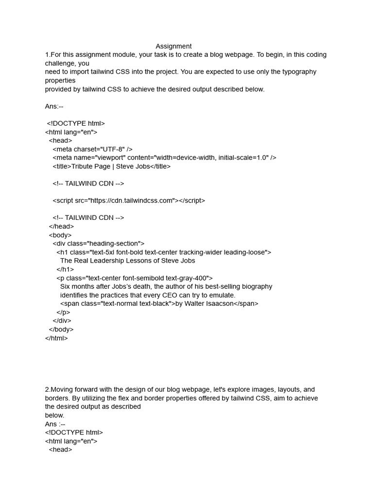 Blog Webpage Design with Tailwind CSS | PDF | Steve Jobs | Apple Inc.