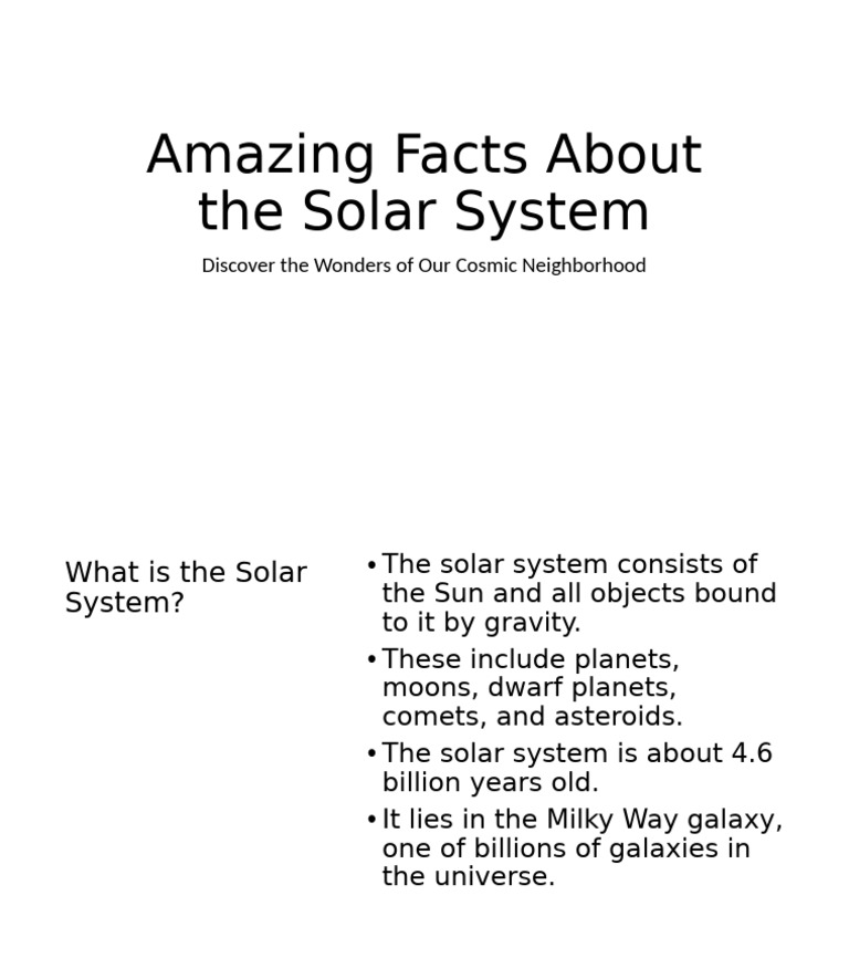 Fascinating Solar System Facts | PDF
