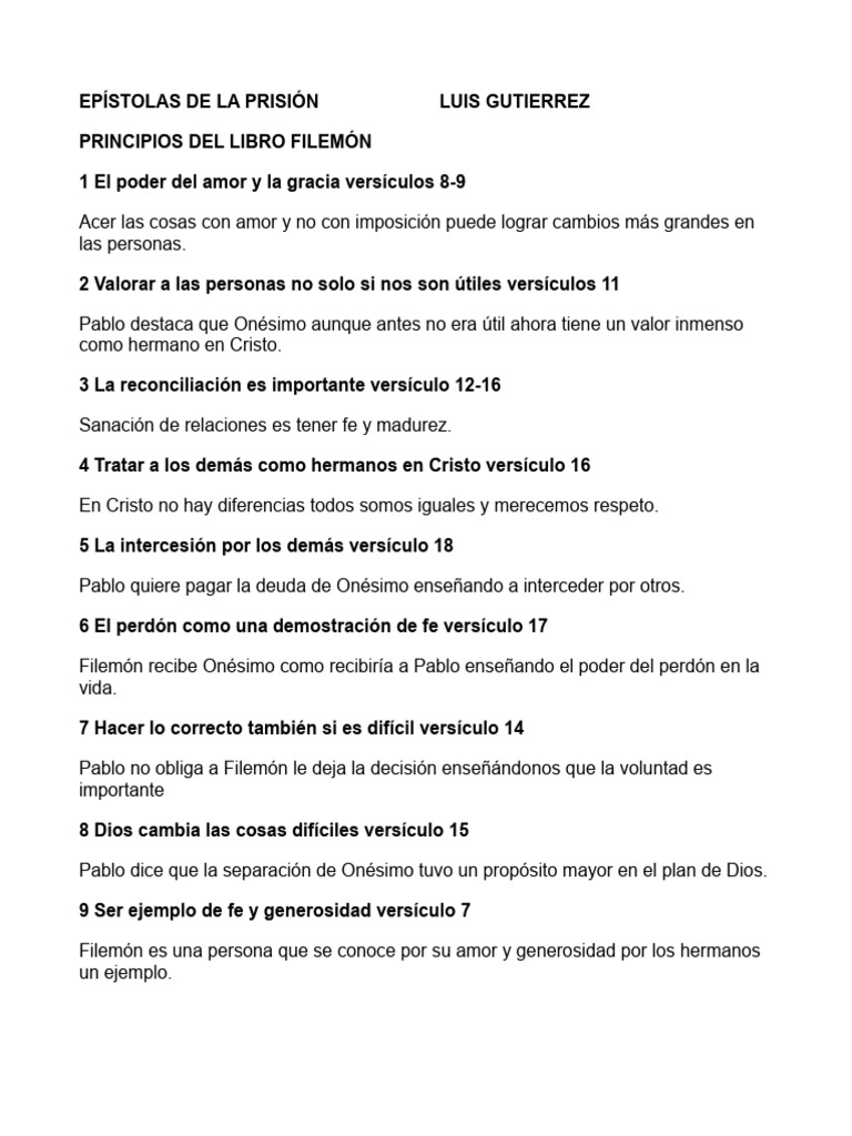 Principios de Amor y Fe en Filemón y Efesios | PDF | Cristo (título ...