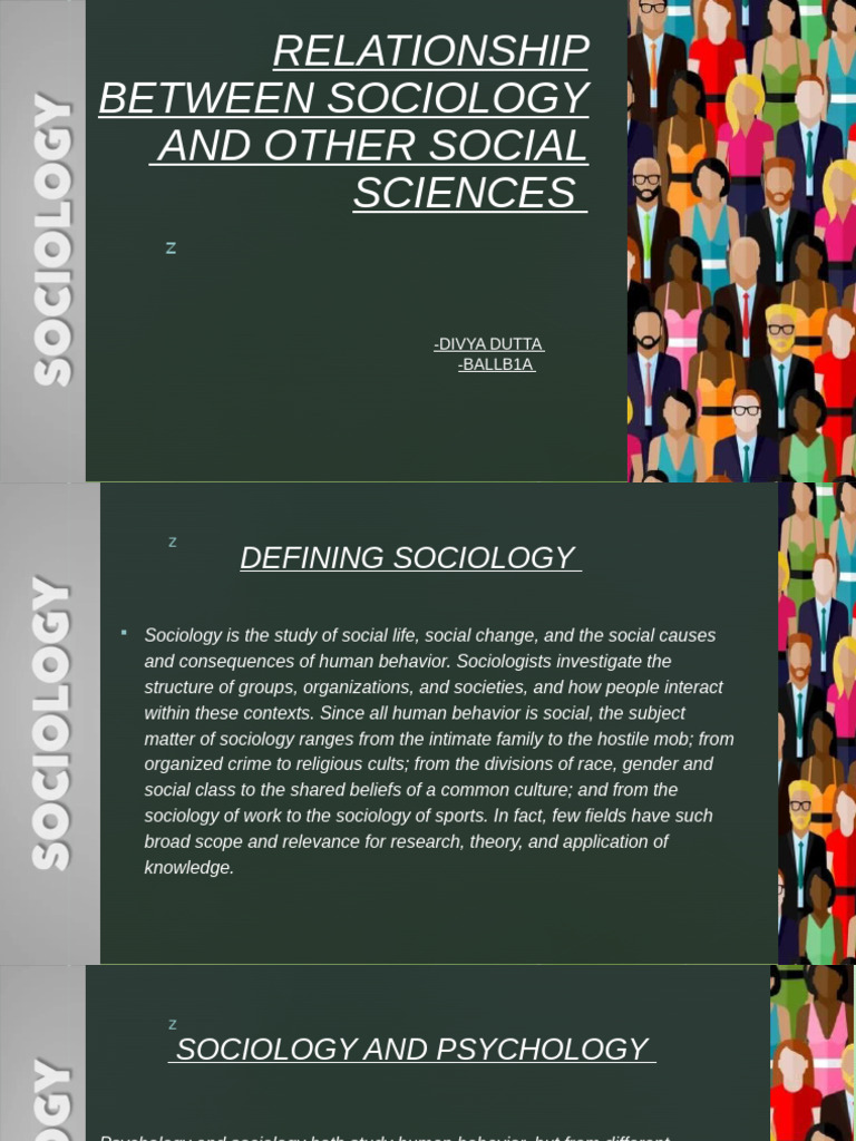 Sociology's Interconnections with Social Sciences | PDF | Sociology ...
