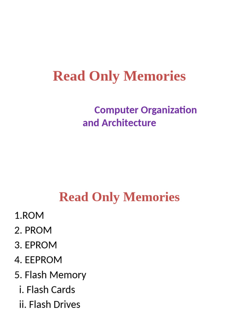 Understanding Read Only Memory Types | PDF