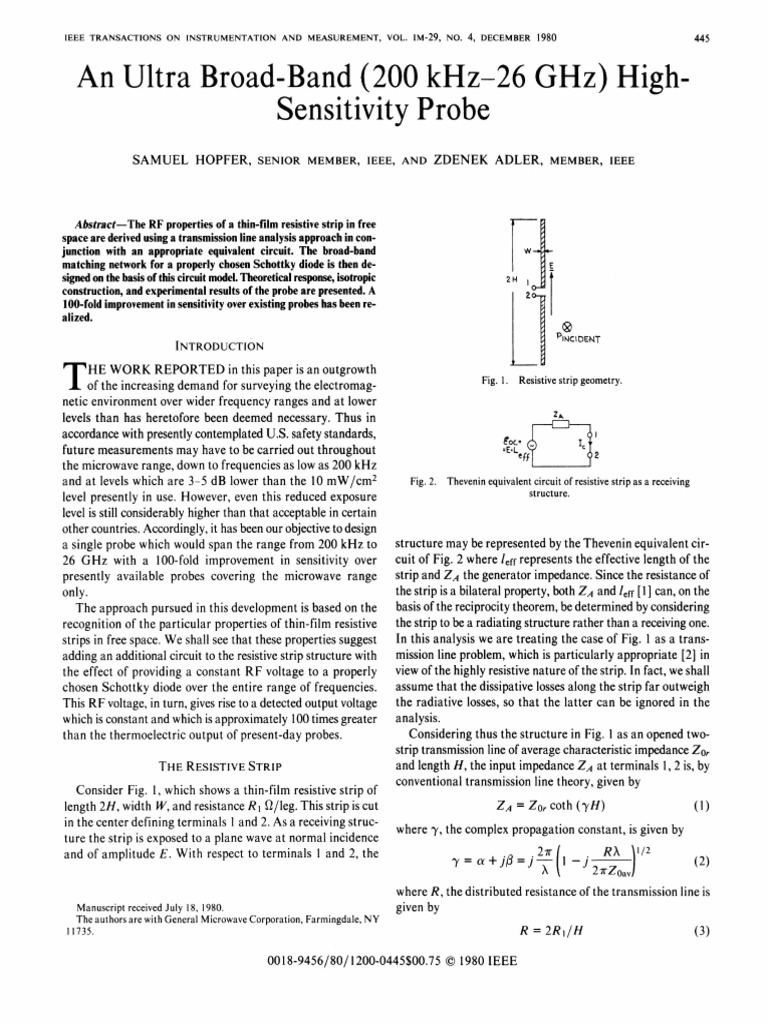 1980 - An Ultra Broad-Band (200 kHz-26 GHZ) High-Sensitivity Probe ...