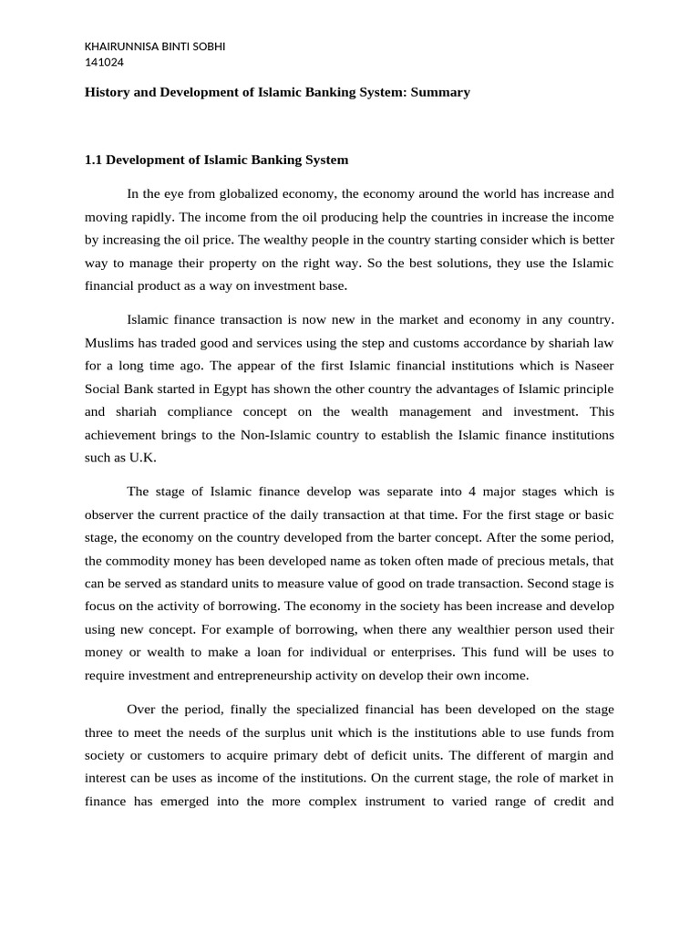 History of Islamic Banking Systems | PDF | Islamic Banking And Finance ...