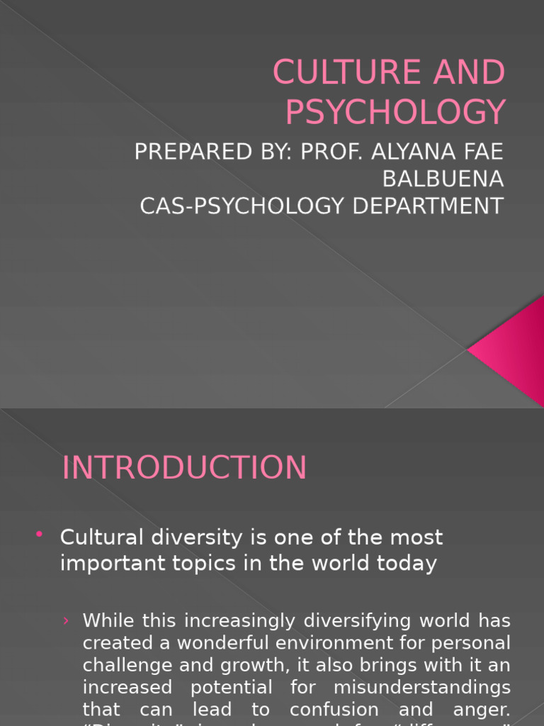 Cultural Psychology and Diversity Insights | PDF | Methodology | Psychology