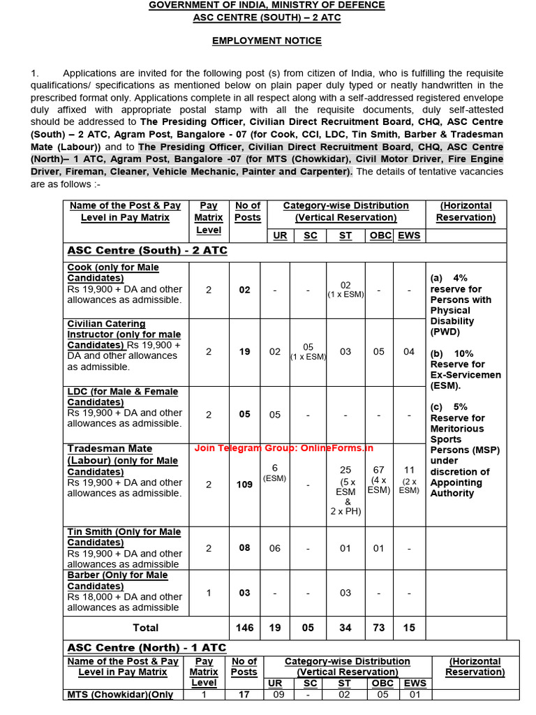 ASC Centre South Recruitment 2025 | PDF | Multiple Choice | Arithmetic