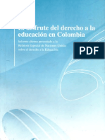 El Disfrute Del Derecho a La Educacion