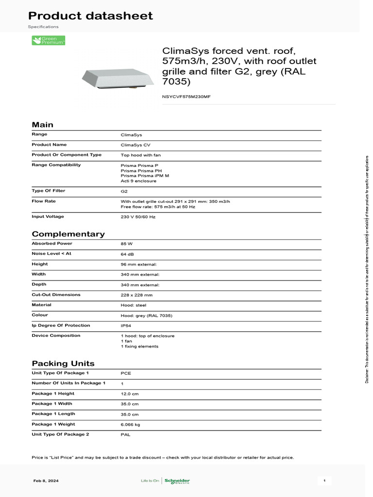 Schneider Electric - ClimaSys-CV - NSYCVF575M230MF - 2 | PDF ...