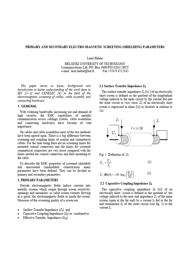 Primary and Secondary Screening Parameter | PDF | Attenuation | Decibel