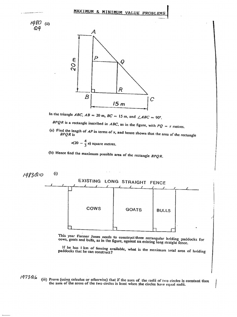 Minima Maxima Problems | PDF