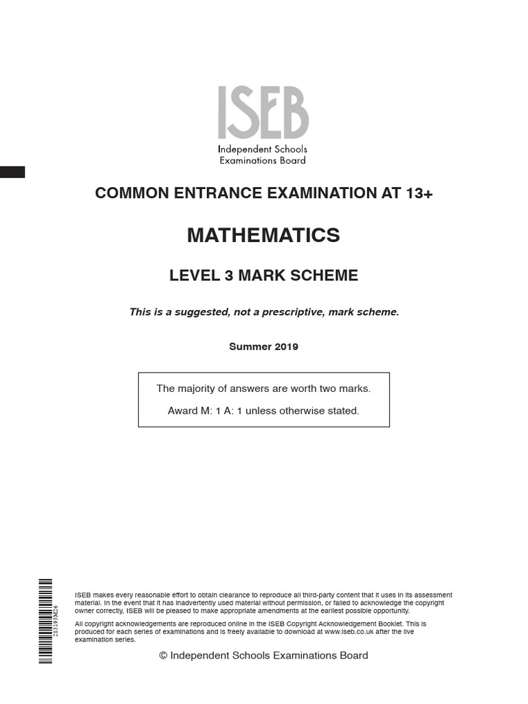 13 Mathematics Level 3 Mark Scheme | PDF | Copyright Law | Monopoly ...