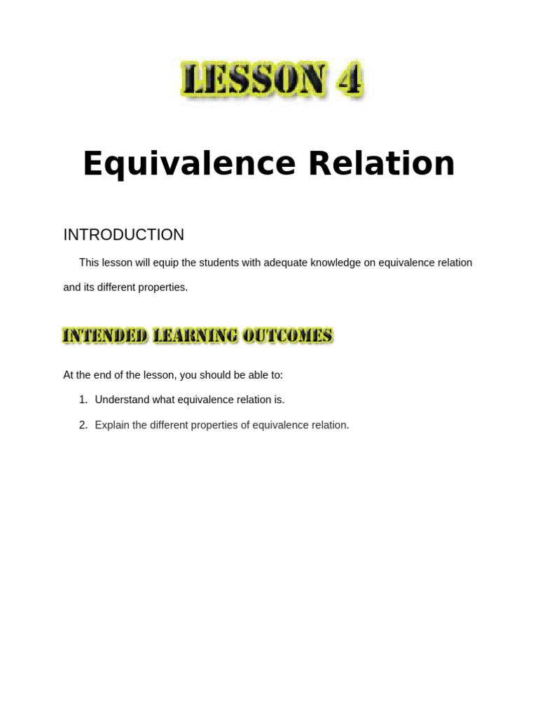 LESSON 4 | PDF | Mathematics | Mathematical Concepts
