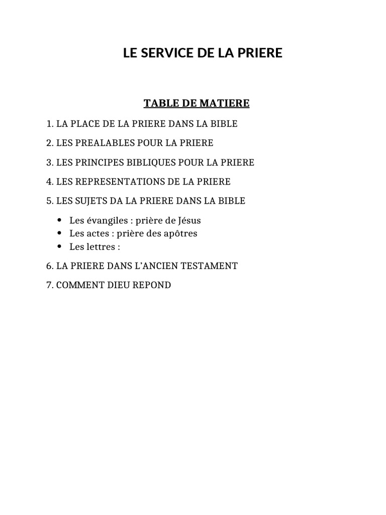 Principes de la Prière dans la Bible PDF Prière SaintEsprit