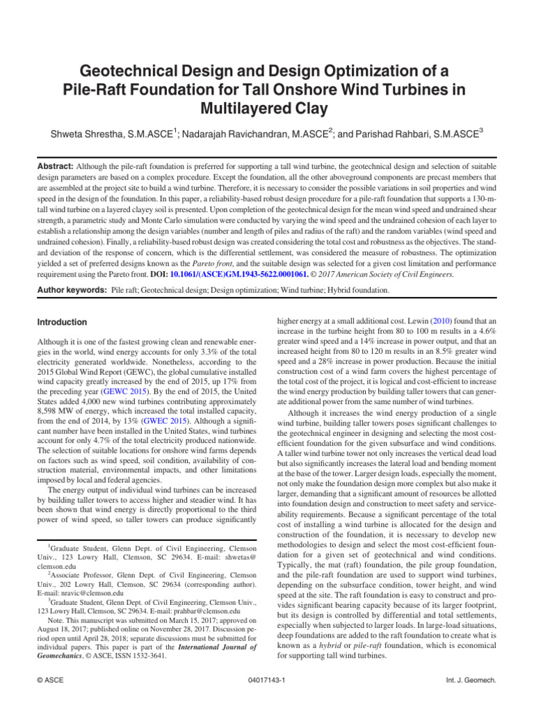 Geotechnical Design and Design Optimization of a Pile-Raft Foundation ...