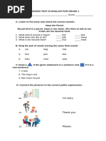 Grade 1 Interview Questions & Answers | PDF