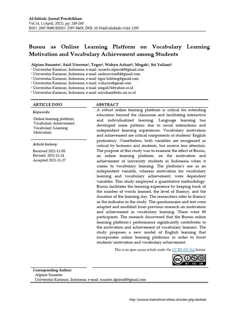 Busuu's Impact on Vocabulary Learning Motivation | PDF | Vocabulary ...