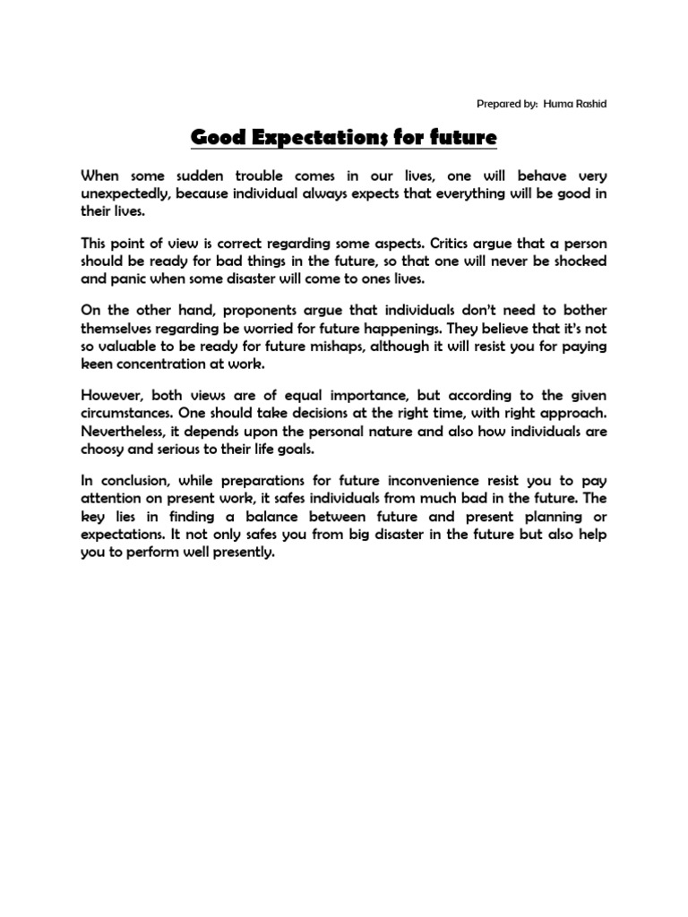 Balancing Future Expectations and Present Focus | PDF