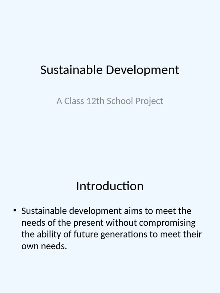Sustainable Development for Students | PDF