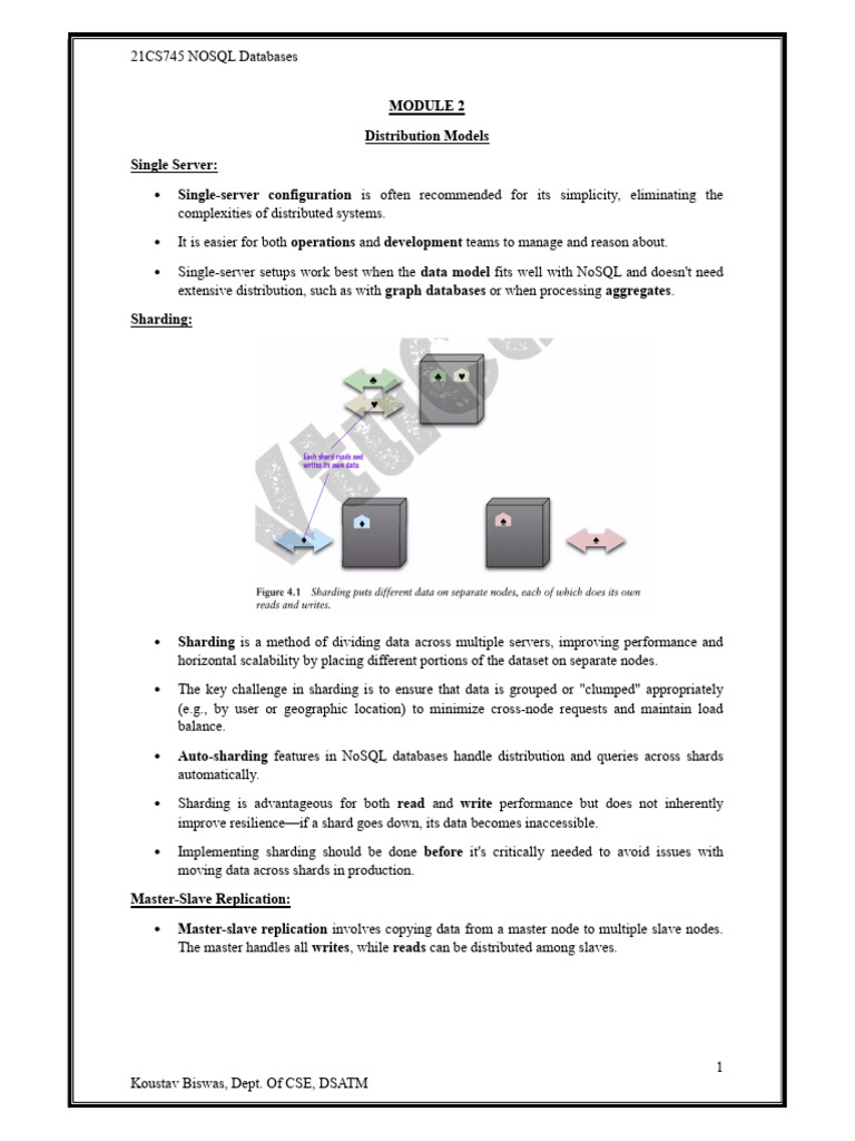 NoSQL Database Distribution Models | PDF | Replication (Computing) | No Sql
