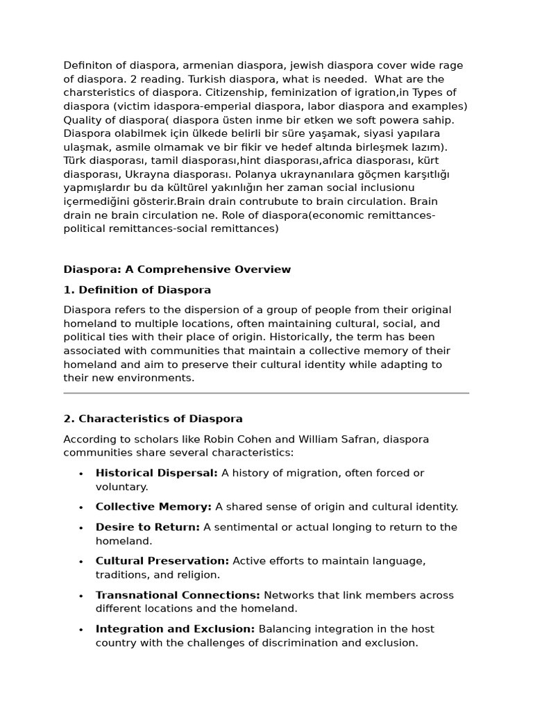 Understanding Diaspora Dynamics | PDF | Diaspora | Jews