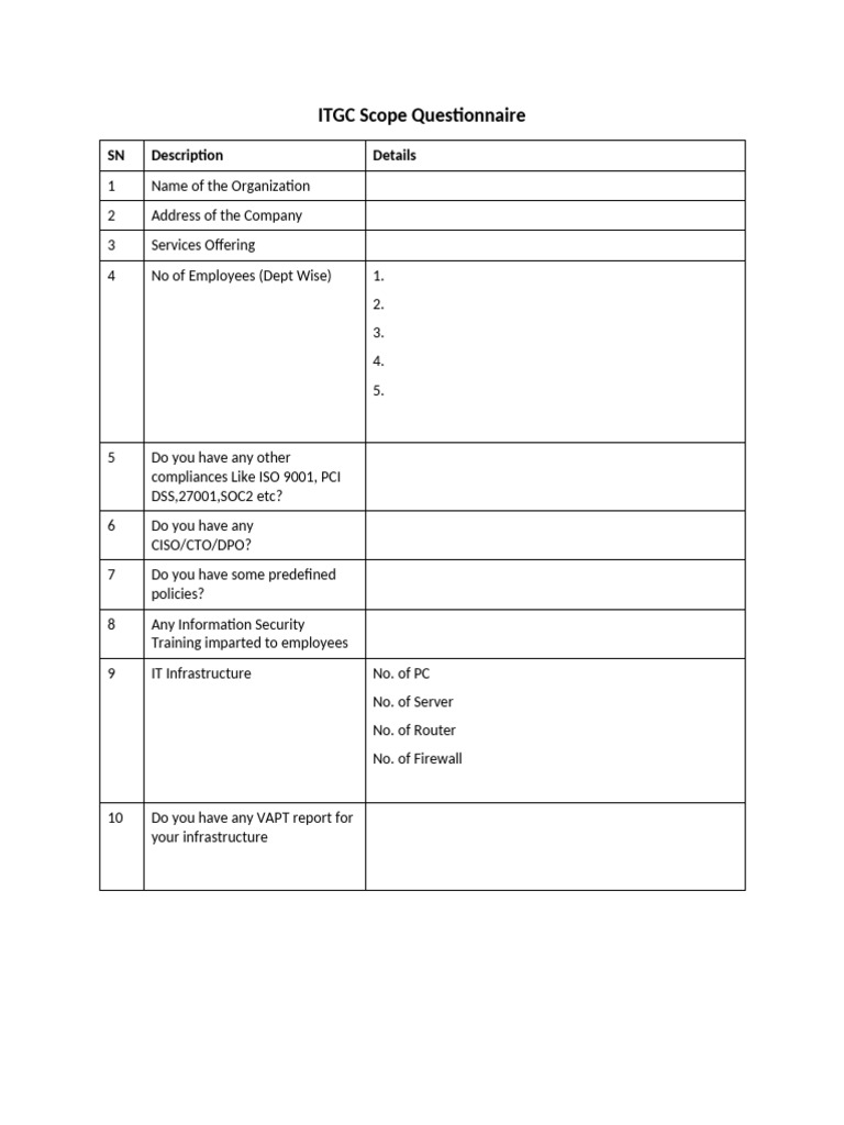 Scope Form | PDF