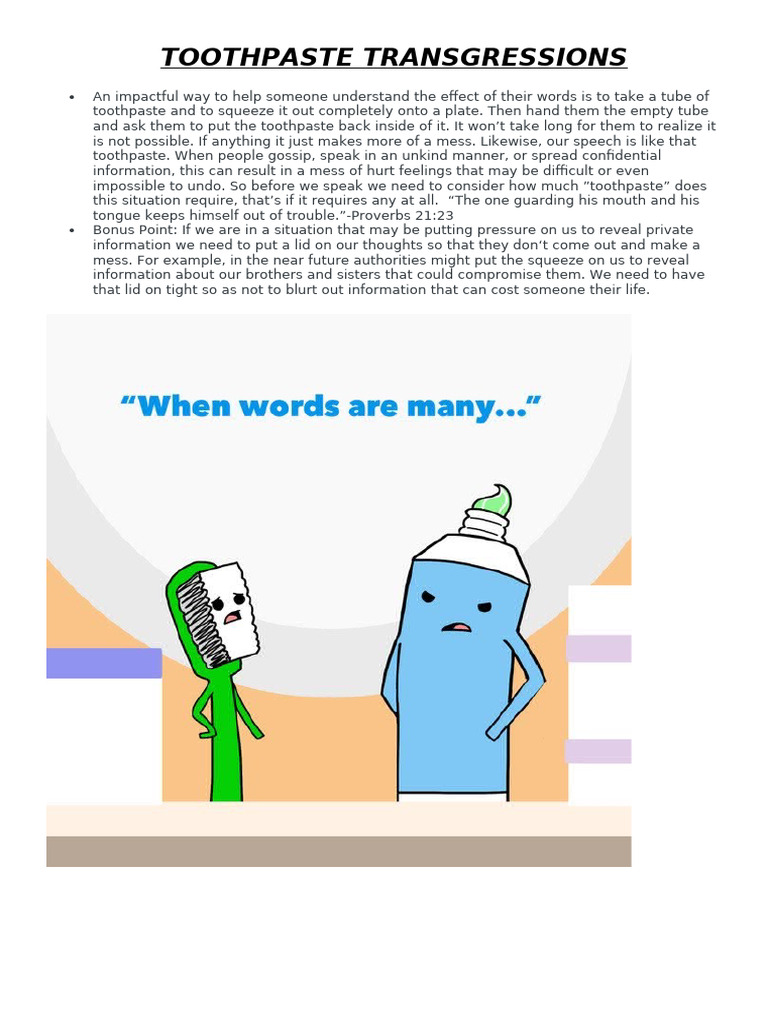 Toothpaste Transgressions | PDF