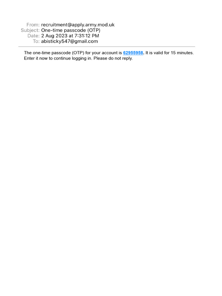 One-Time Passcode for Account Login | PDF