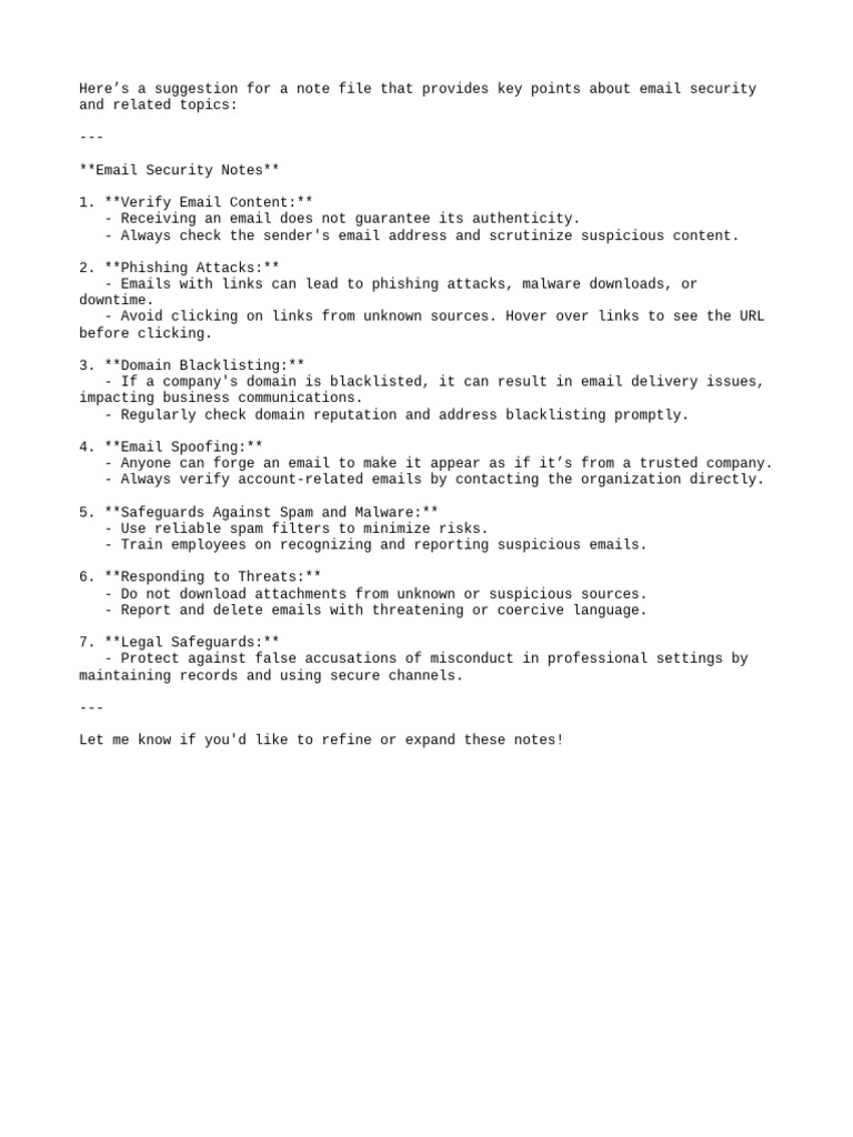 Essential Email Security Tips | PDF