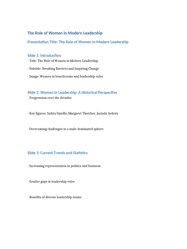 Women in Leadership Today | PDF