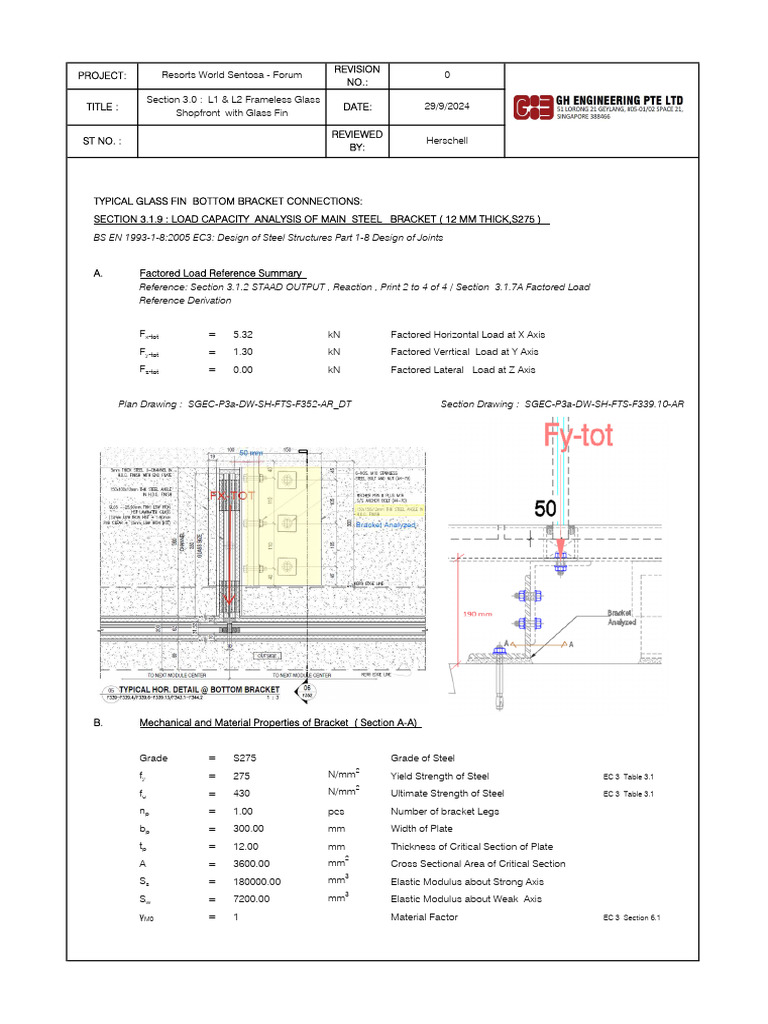 Section 3.1.9 - Bottom Main Bracket | PDF | Bending | Continuum Mechanics