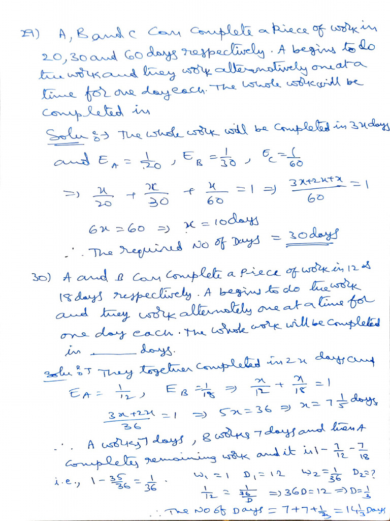 Time And Speed Work Problems 17 Pdf