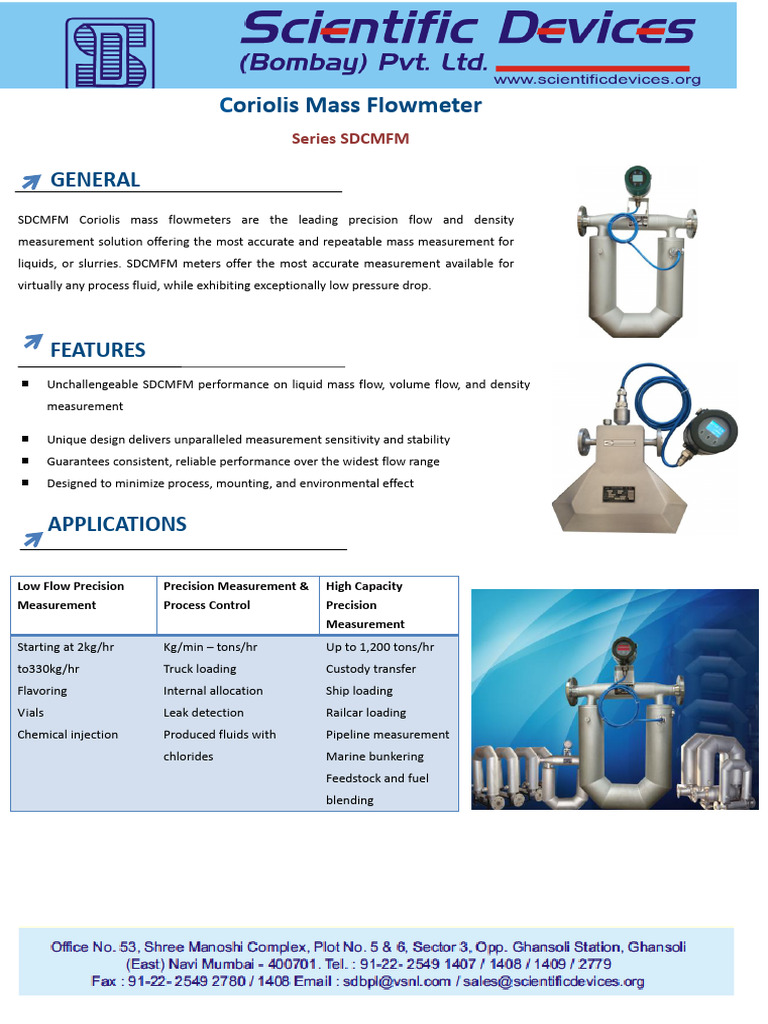 Coriolis Mass Flowmeter | PDF | Flow Measurement | Metrology