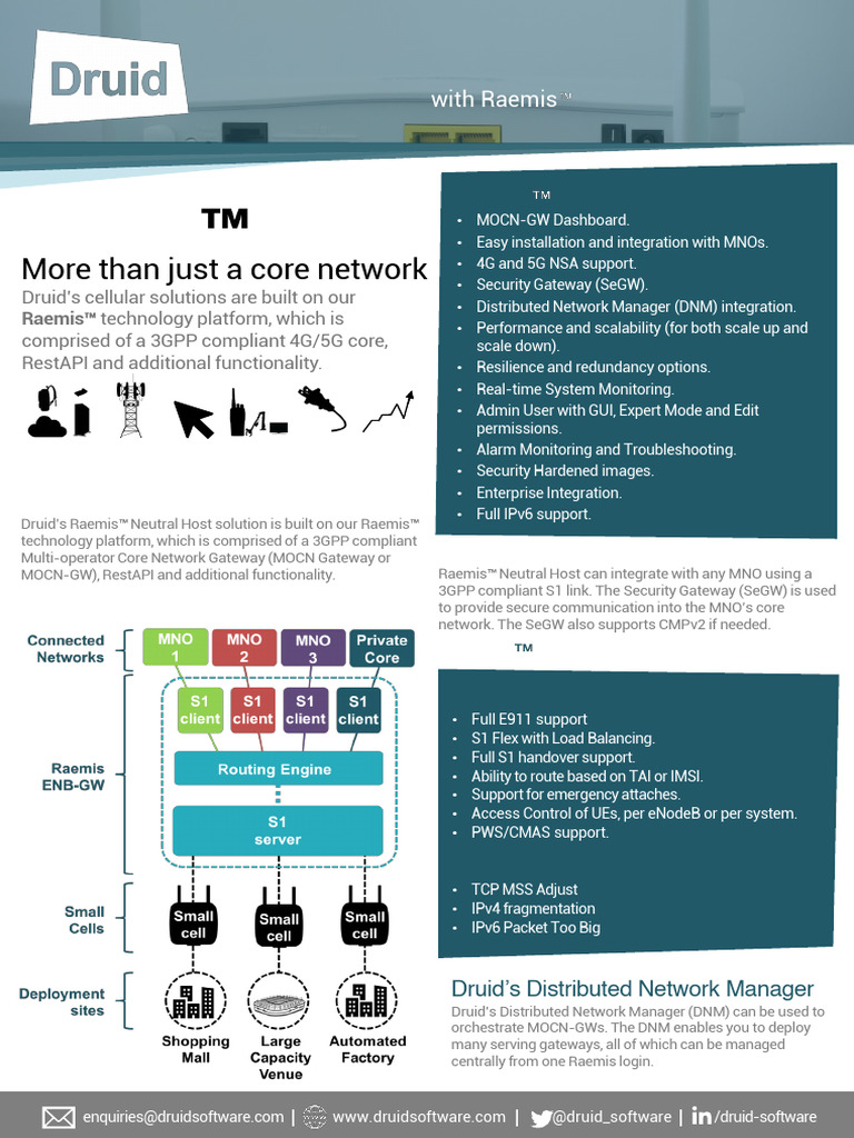 Neutral Host Product Sheet | PDF | Computer Network | Graphical User ...