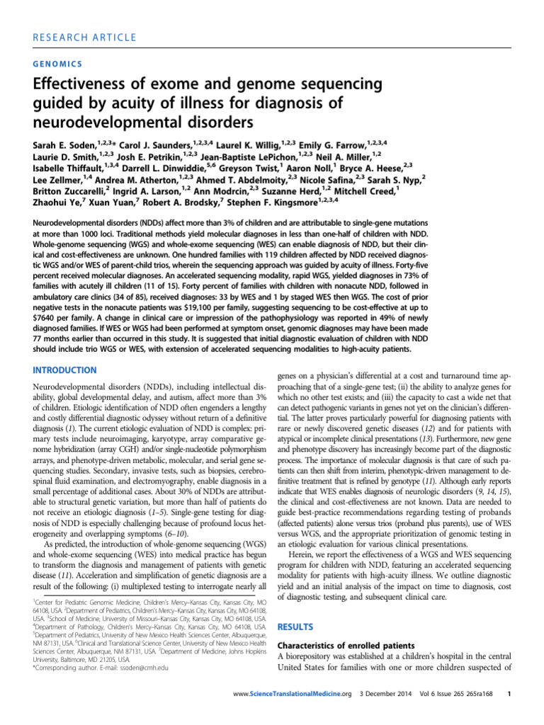 Effectivness of Exome and Genome Sequencing Guided By | PDF | Whole ...