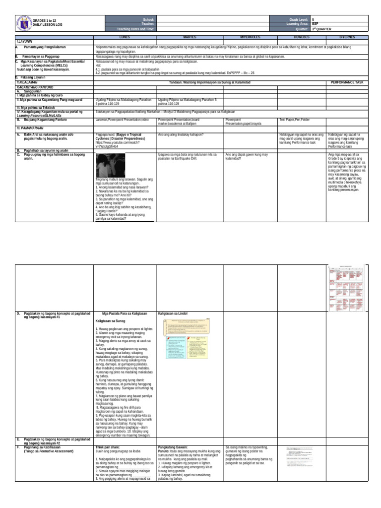 DLL-ESP 5 - Q3 - W3-Final | PDF