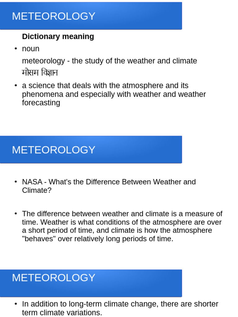 Demo Class Meteorology 27 Nov 23 | PDF | Atmosphere Of Earth | Atmosphere