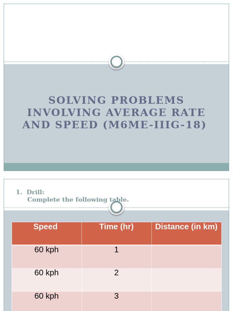 g6 q3 Week 5 Speed, Distance and Time | PDF | Speed | Physical Quantities