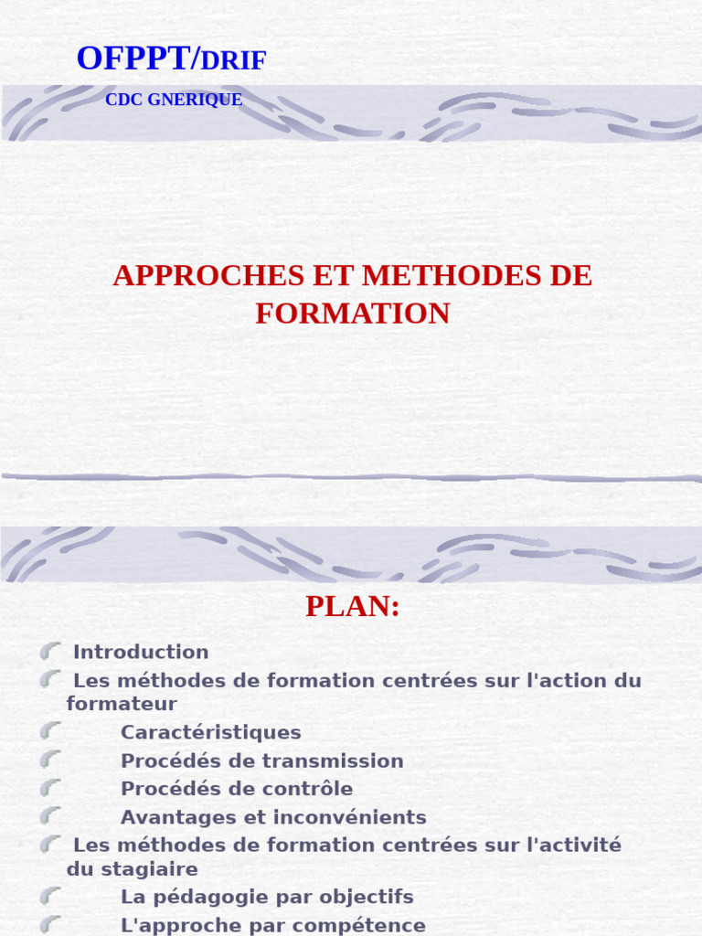 Approches Et Methodes de Formation | PDF | Pédagogie | Behaviorisme